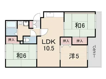 ヴァンベール桜台(3LDK/1階)の間取り写真
