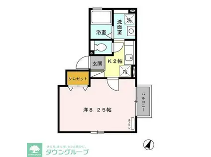 ドミール(1K/2階)の間取り写真