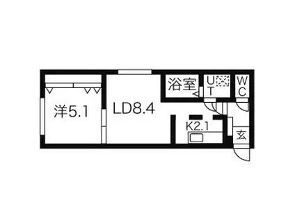 アクシズ171(1LDK/4階)の間取り写真