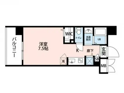 トラストビル姪浜(ワンルーム/4階)の間取り写真