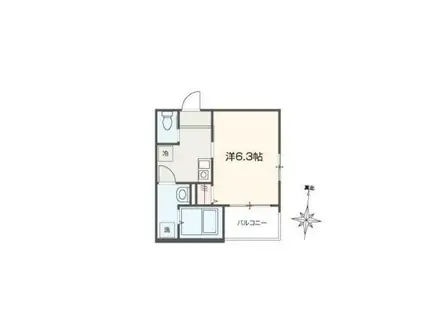 MELLAS元加治(1K/3階)の間取り写真