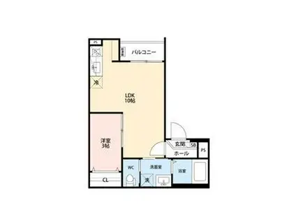 GRANDBLUE TODAYUTAKAI(1LDK/3階)の間取り写真