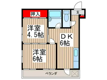 みのりハイツ(2DK/2階)の間取り写真