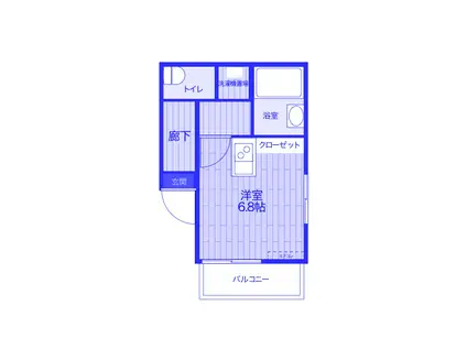 OZ三橋(ワンルーム/2階)の間取り写真