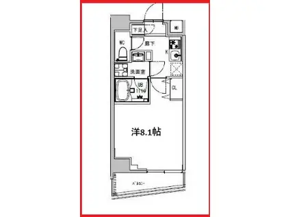 エスレジデンス両国パークサイド(1K/3階)の間取り写真
