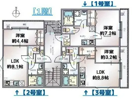 リーヴェル新小岩プレミオ(1LDK/1階)の間取り写真