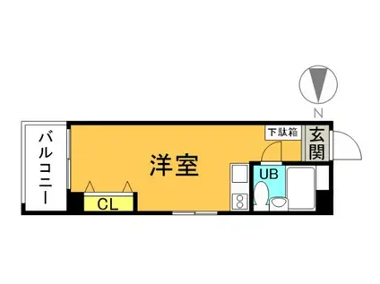 アーバン幟町(ワンルーム/4階)の間取り写真