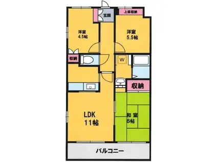 アルカディア21(3LDK/2階)の間取り写真