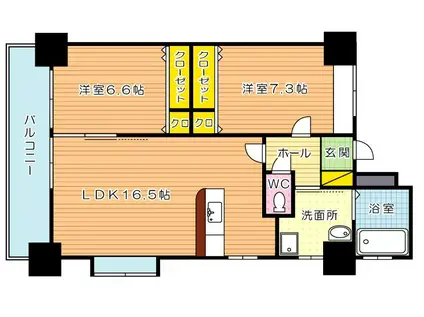 GRAVIS(2LDK/8階)の間取り写真