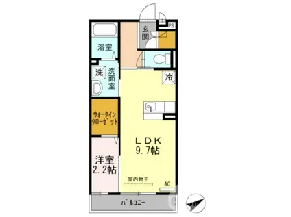 スカイコート津久野(1LDK/2階)の間取り写真
