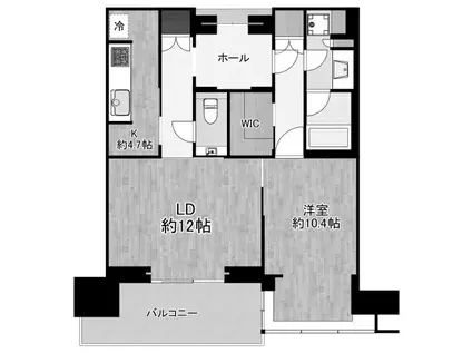 グラングリーン大阪 THE ノース RESIDENCE(1LDK/36階)の間取り写真