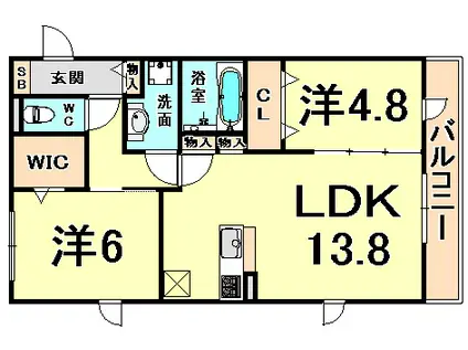 CASAIMAKITADISTELLA(2LDK/2階)の間取り写真