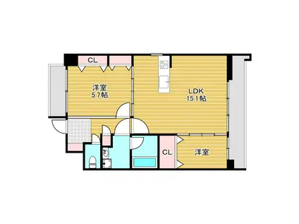 カーサ天神(1SLDK/1階)の間取り写真