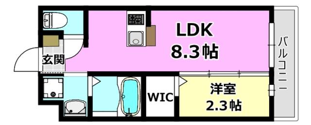 リアコート千里丘I ノース(1LDK/3階)の間取り写真