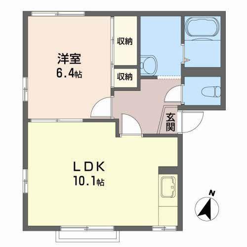 フローラ小倉寺(1LDK/2階)の間取り写真