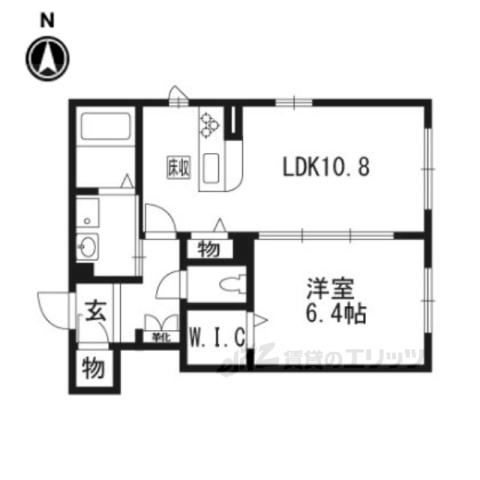 CHERARBRE(1LDK/1階)の間取り写真