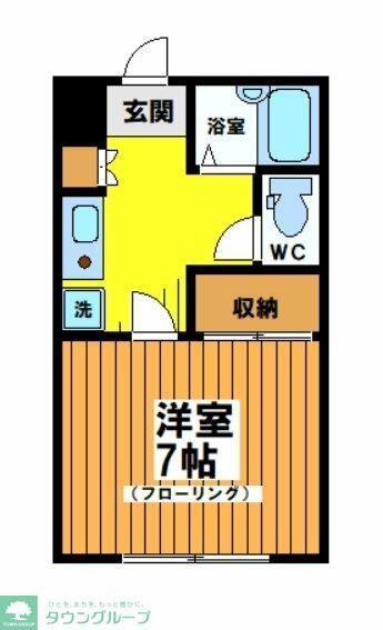 レジデンス松原(1K/1階)の間取り写真