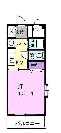 サンライズ宮川(1K/1階)の間取り写真