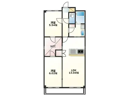 LIEN BON CHANCE(2LDK/5階)の間取り写真