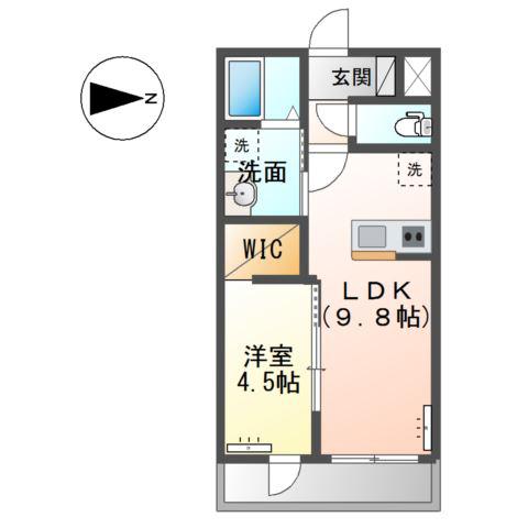 長野市篠ノ井布施五明Kアパート(1LDK/1階)の間取り写真