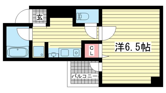 S-FORT神戸三宮北(1K/2階)の間取り写真