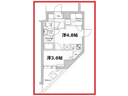 SPコート亀有(1DK/4階)の間取り写真