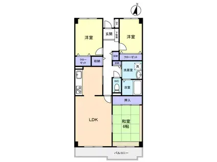 CASSIA習志野(3LDK/7階)の間取り写真