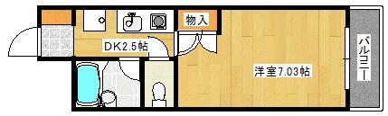 エトノ空港通(1K/5階)の間取り写真
