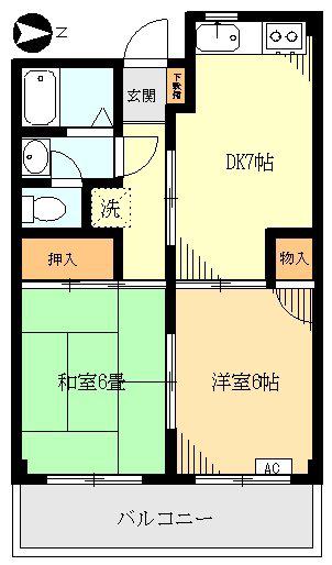 第13まさひろ商事ビル(2DK/4階)の間取り写真