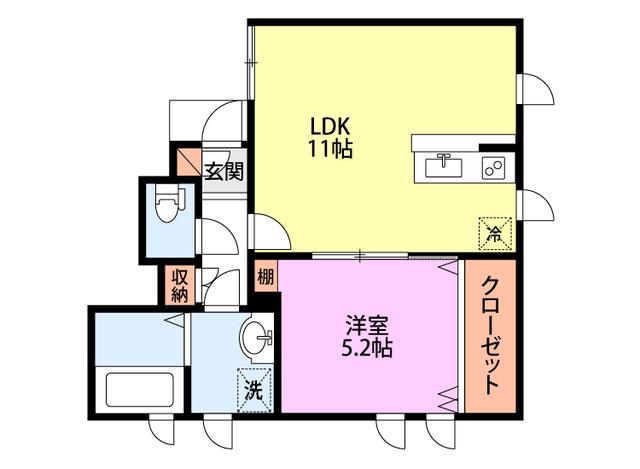 ル・シェリア(1LDK/1階)の間取り写真