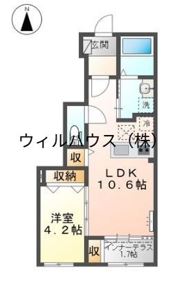 WINDSⅡ(1LDK/1階)の間取り写真