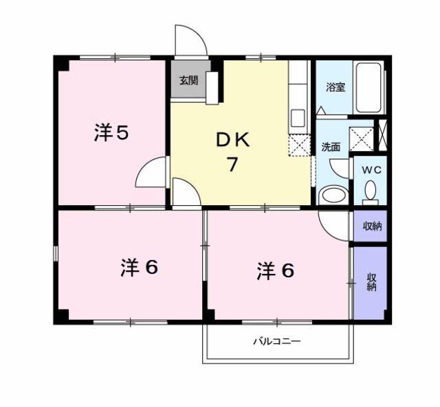 フォレストグリーン(3DK/2階)の間取り写真