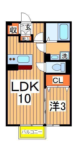 カトルセゾンA(1LDK/1階)の間取り写真
