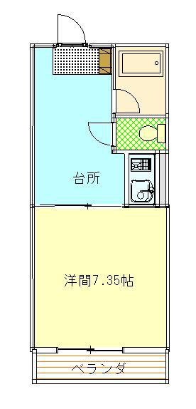 コーポラスT・T(1DK/1階)の間取り写真
