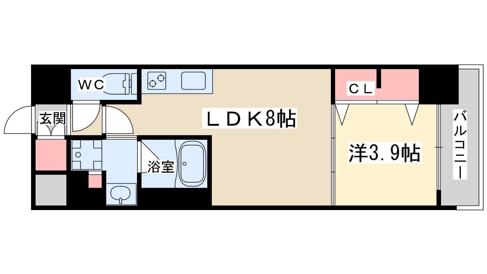 アーバネックス東梅田(1LDK/12階)の間取り写真