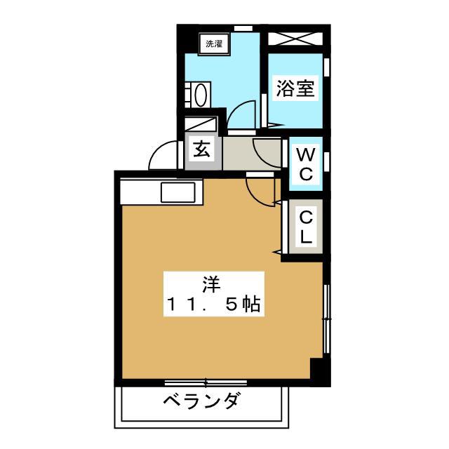 アドヴァンスK(ワンルーム/2階)の間取り写真