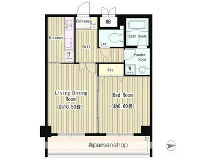 協和高輪マンション(1LDK/12階)の間取り写真