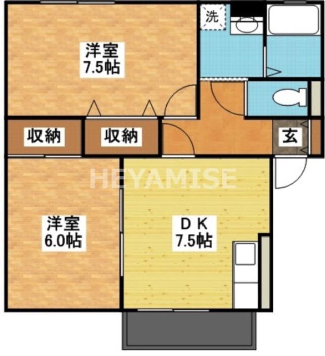プレミール21(2DK/1階)の間取り写真