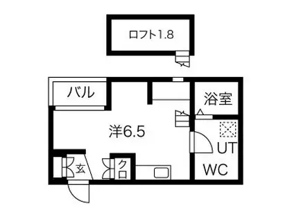 LE COCON東中島町(ワンルーム/1階)の間取り写真