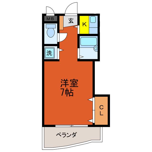 メゾン東大津(ワンルーム/1階)の間取り写真