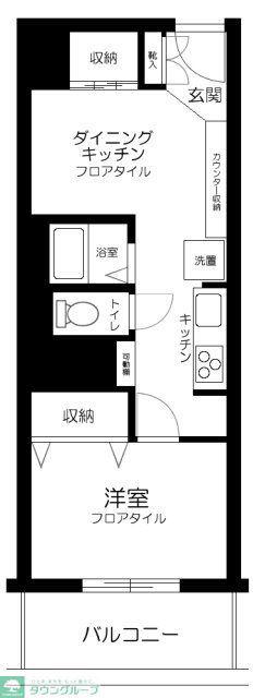 川口寿コーポ(1DK/3階)の間取り写真