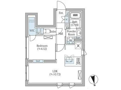 COMPOSITE新宿三丁目(1LDK/2階)の間取り写真