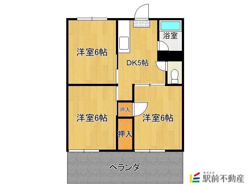 共和コーポ(3DK/1階)の間取り写真
