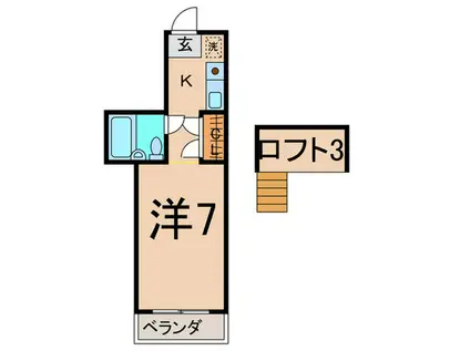 ヴィラ・ヴァンテージ 2(1K/2階)の間取り写真