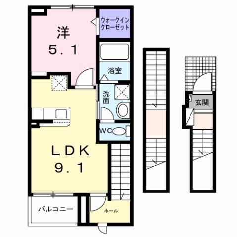 ソラーレ(1LDK/3階)の間取り写真