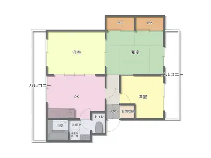 シノハラハイツ(3DK/2階)の間取り写真