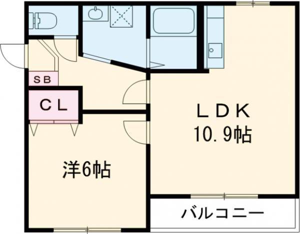 セゾンクレール昭和(1LDK/2階)の間取り写真