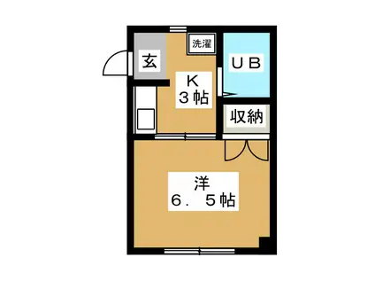 ステップハウスII(1K/3階)の間取り写真