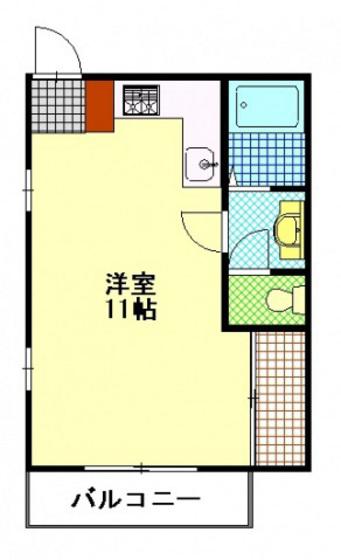 メープルハウス学南(ワンルーム/1階)の間取り写真