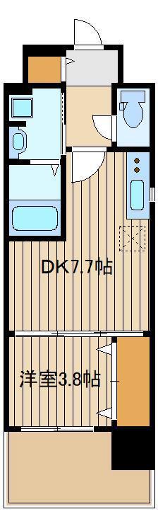 THE-M 四谷(1DK/5階)の間取り写真